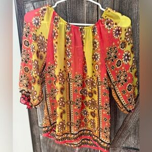 Anthropologie Fei silk peasant blouse XS